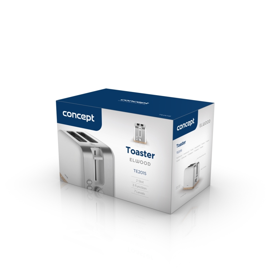 Concept TE2015 - Toaster mit zwei Schlitzen 930W/230V weiß