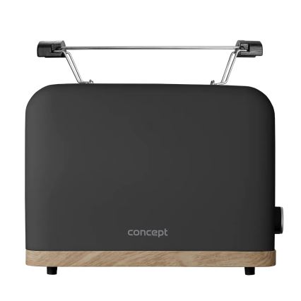 Concept TE2016 - Toaster mit zwei Schlitzen und Brötchenaufsatz 930W/230V schwarz
