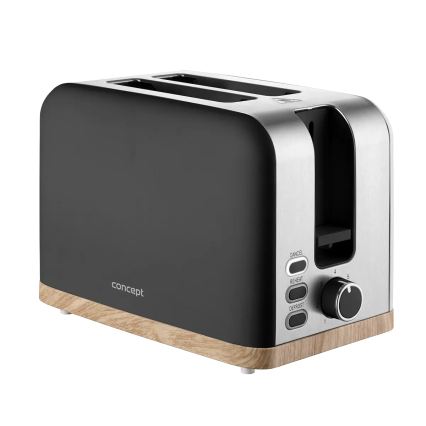 Concept TE2016 - Toaster mit zwei Schlitzen und Brötchenaufsatz 930W/230V schwarz