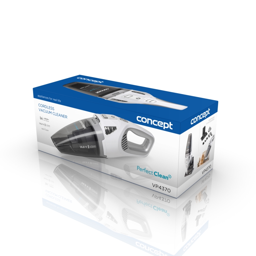 Concept VP4370 - Handstaubsauger WET & DRY PERFECT CLEAN 90W/14,8V 2200 mAh weiß