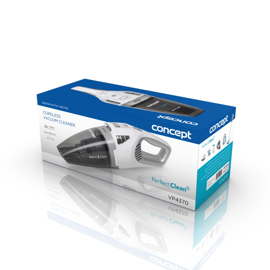 Concept VP4370 - Handstaubsauger WET & DRY PERFECT CLEAN 90W/14,8V 2200 mAh weiß