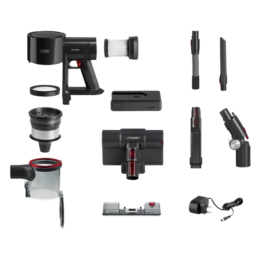 Concept VP6300 - 5-in-1 Akku-Stielsauger ULTIMATE COMPLETE PRO 500W/25,9V 2500 mAh schwarz