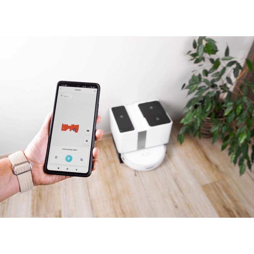 Concept VR4050 - Smarter 2-in-1 Saug- und Wischroboter OPTIMUS AQUA PRO LASER 3D, 600 W / 230 V, 5200 mAh, Wi‑Fi, weiß