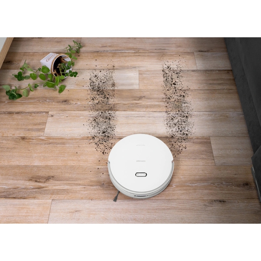 Concept VR4050 - Smarter 2-in-1 Saug- und Wischroboter OPTIMUS AQUA PRO LASER 3D, 600 W / 230 V, 5200 mAh, Wi‑Fi, weiß