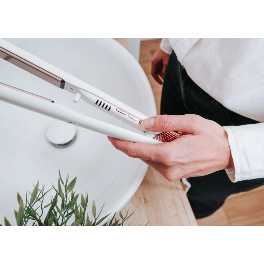 Concept VZ2110 - Glätteisen GLAM STYLE 48W/230V weiß/roségold