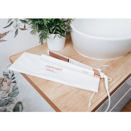 Concept VZ2110 - Glätteisen GLAM STYLE 48W/230V weiß/roségold