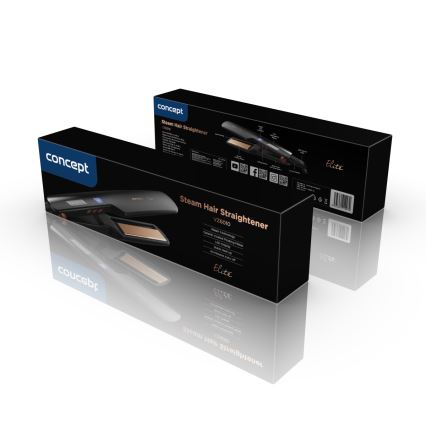 Concept VZ6010 - Dampf-Haarglätter mit LED-Anzeige ELITE STEAM BOOST 54W/230V schwarz