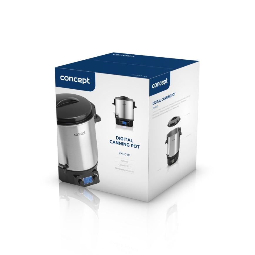 Concept ZH0040 - Einkochtopf 27 l 2000W/230V Edelstahl/schwarz