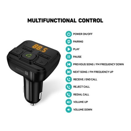 CONNECT IT CCC-8600-BK - Auto-FM-Transmitter mit Freisprechfunktion schwarz