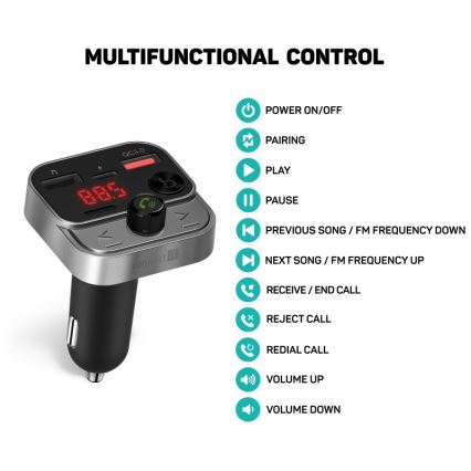 CONNECT IT CCC-8900-AN - Auto-FM-Transmitter mit Freisprechfunktion schwarz/silbern