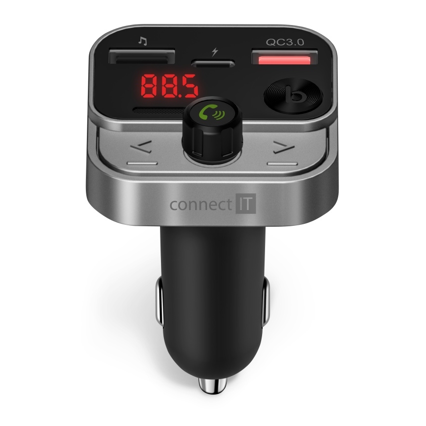 CONNECT IT CCC-8900-AN - Auto-FM-Transmitter mit Freisprechfunktion schwarz/silbern