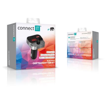 CONNECT IT CCC-8900-AN - Auto-FM-Transmitter mit Freisprechfunktion schwarz/silbern