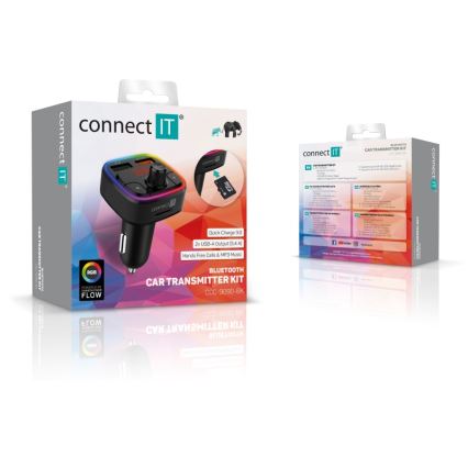 CONNECT IT CCC-9090-BK - LED RGB Auto-FM-Transmitter mit Freisprechfunktion schwarz