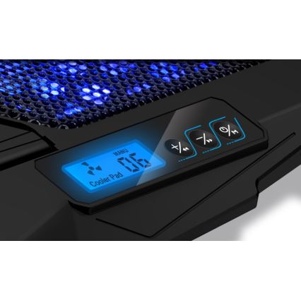 CONNECT IT CCP-2200-BK - Kühlpad für Laptop 4x Ventilator 2xUSB schwarz//blau