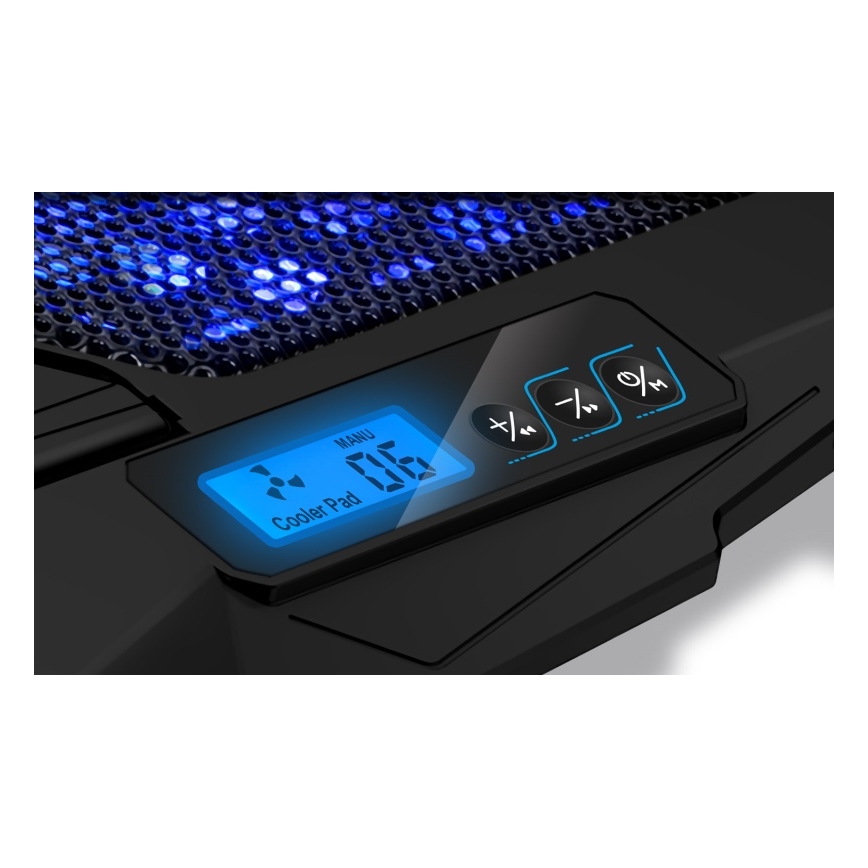 CONNECT IT CCP-2200-BK - Kühlpad für Laptop 4x Ventilator 2xUSB schwarz//blau