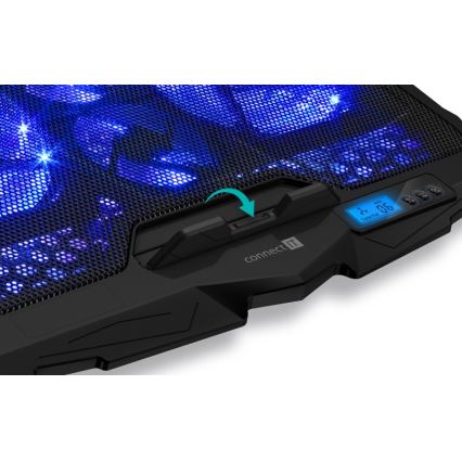 CONNECT IT CCP-2200-BK - Kühlpad für Laptop 4x Ventilator 2xUSB schwarz//blau