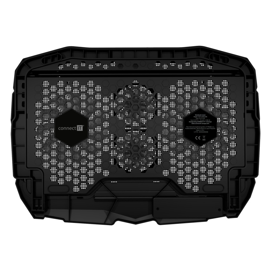 CONNECT IT CCP-2200-BK - Kühlpad für Laptop 4x Ventilator 2xUSB schwarz//blau