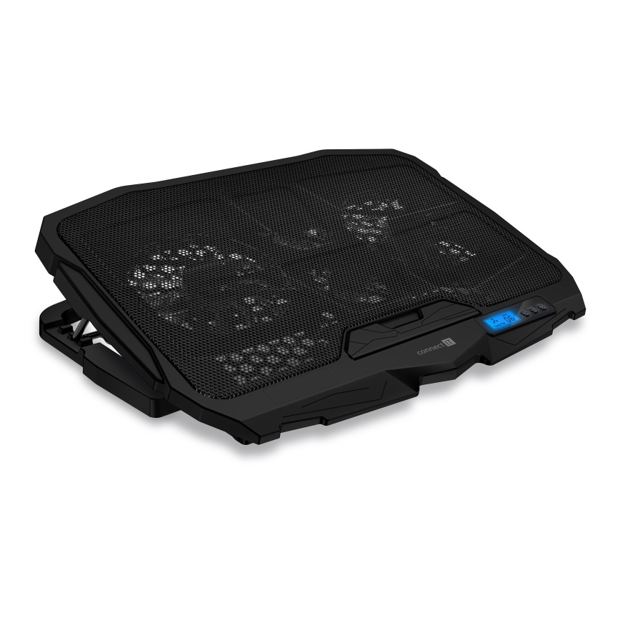 CONNECT IT CCP-2200-BK - Kühlpad für Laptop 4x Ventilator 2xUSB schwarz//blau