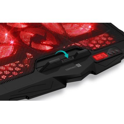 CONNECT IT CCP-2200-RD - Kühlpad für Laptop 4x Lüfter 2xUSB schwarz/rot