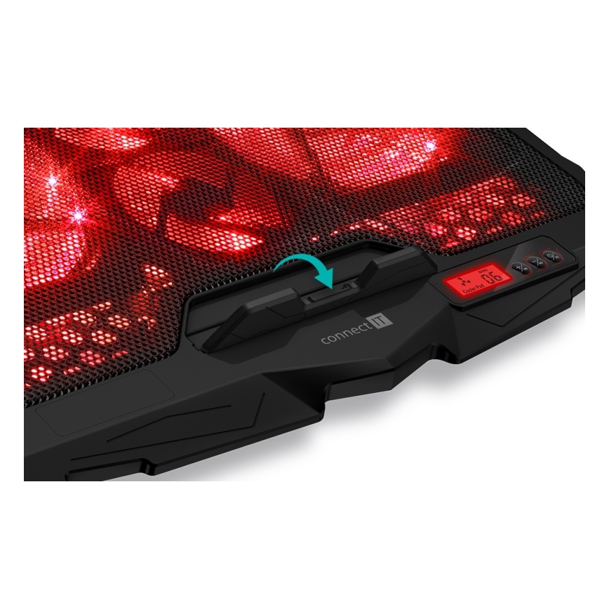 CONNECT IT CCP-2200-RD - Kühlpad für Laptop 4x Lüfter 2xUSB schwarz/rot
