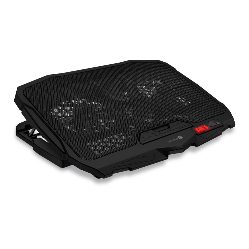 CONNECT IT CCP-2200-RD - Kühlpad für Laptop 4x Lüfter 2xUSB schwarz/rot