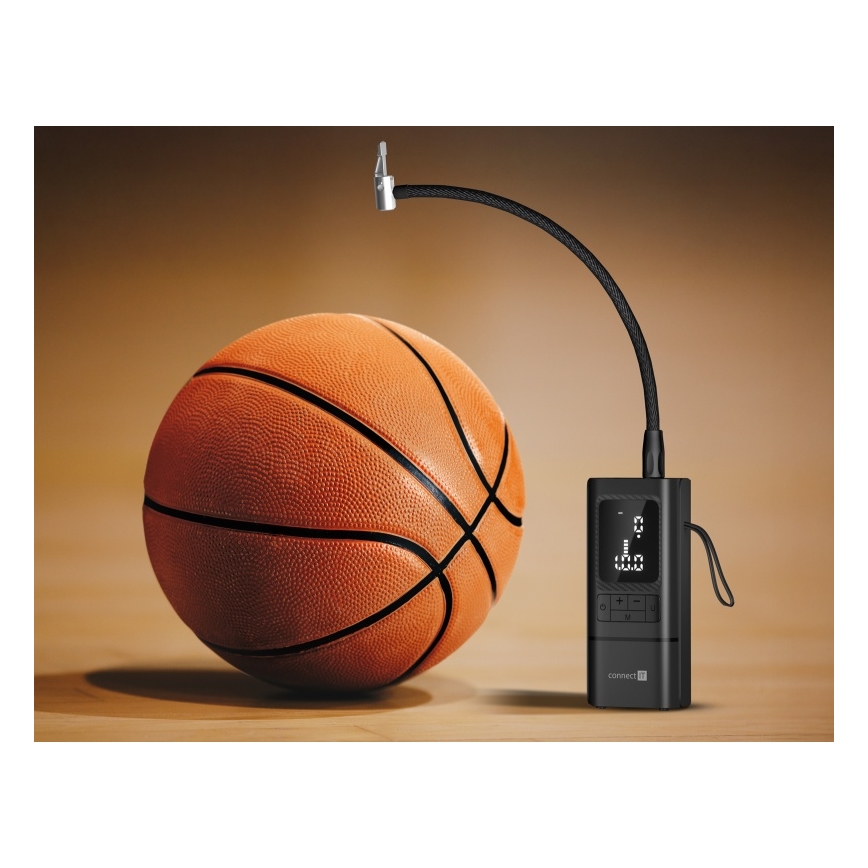 CONNECT IT CFF-4500-BK - Digitaler Taschenkompressor AirFlow 80W/6000 mAh schwarz