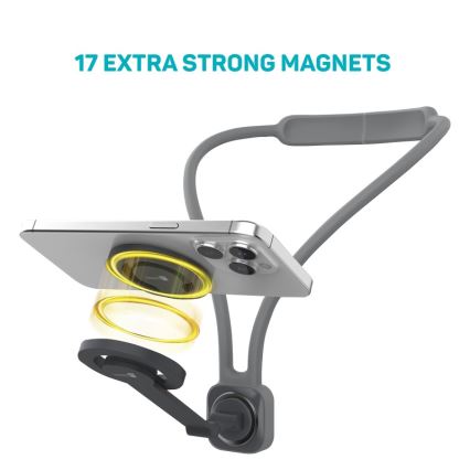 CONNECT IT CFF-6020-GY - Flexibler magnetischer MagSafe-Handyhalter zum Umhängen