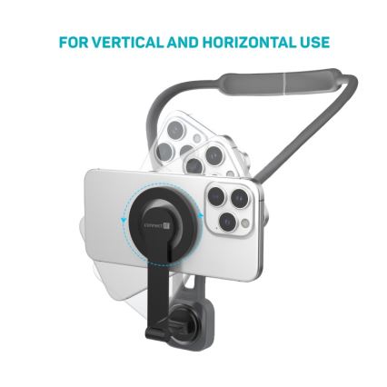 CONNECT IT CFF-6020-GY - Flexibler magnetischer MagSafe-Handyhalter zum Umhängen