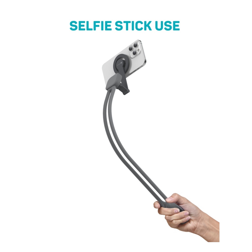 CONNECT IT CFF-6020-GY - Flexibler magnetischer MagSafe-Handyhalter zum Umhängen