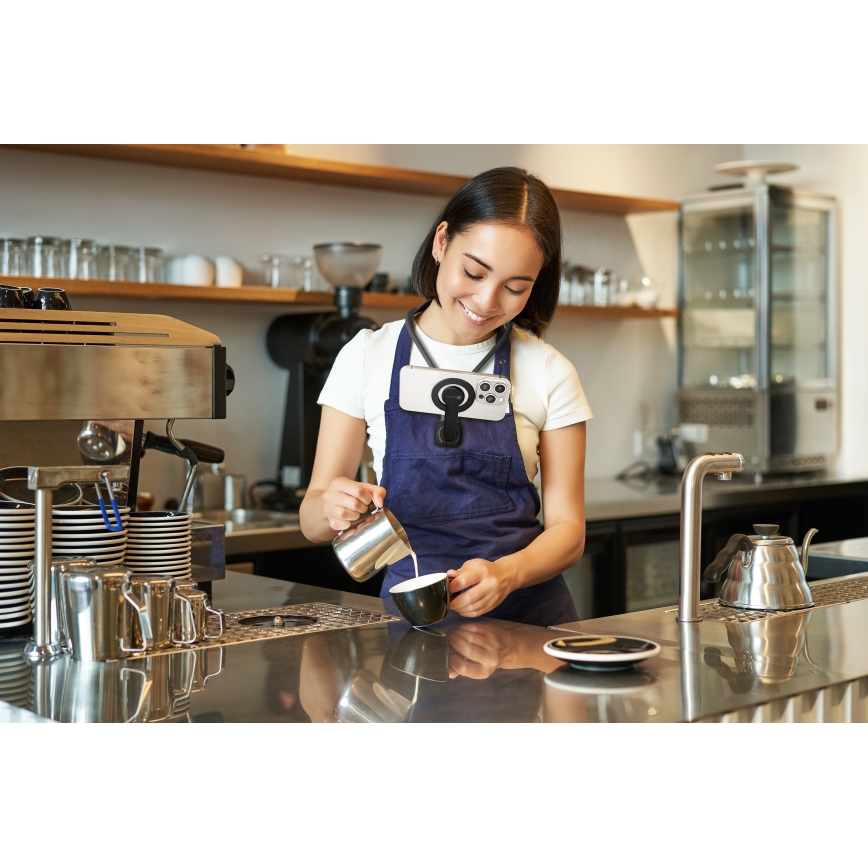 CONNECT IT CFF-6020-GY - Flexibler magnetischer MagSafe-Handyhalter zum Umhängen