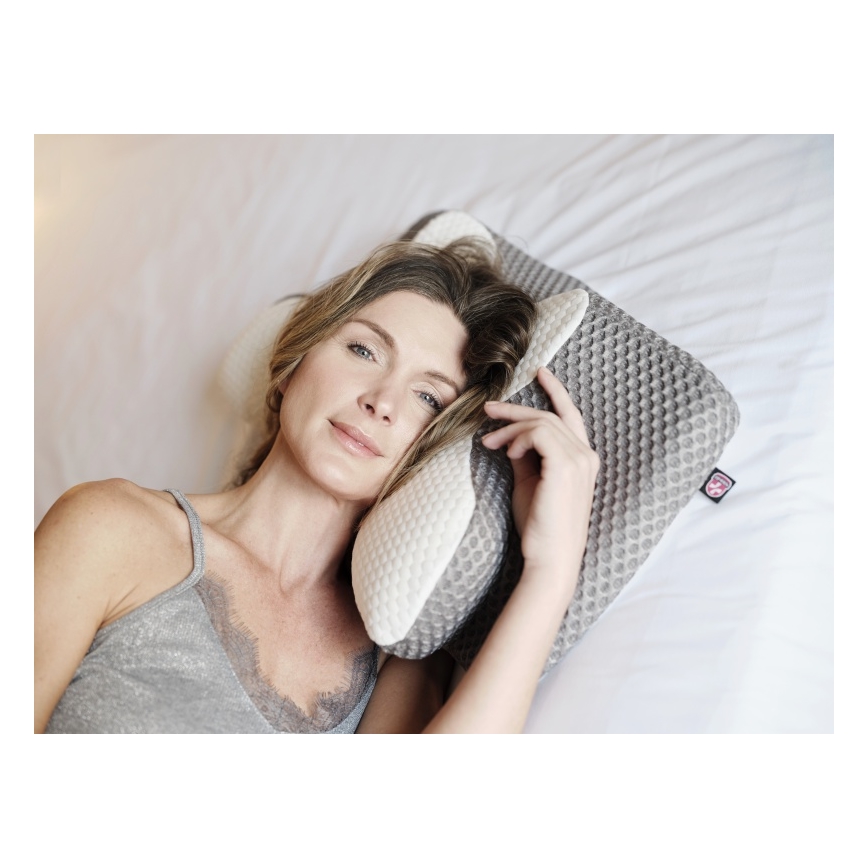 CONNECT IT CFH-6031-WH - Anatomisches Kissen Lyra Weiß/Grau