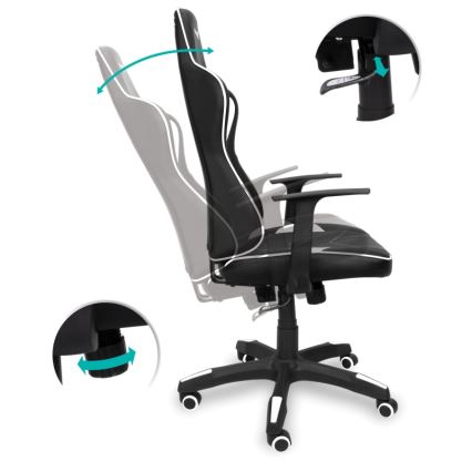 CONNECT IT CGC-0700-WH - Gaming-Stuhl LeMans Pro Schwarz/Weiß