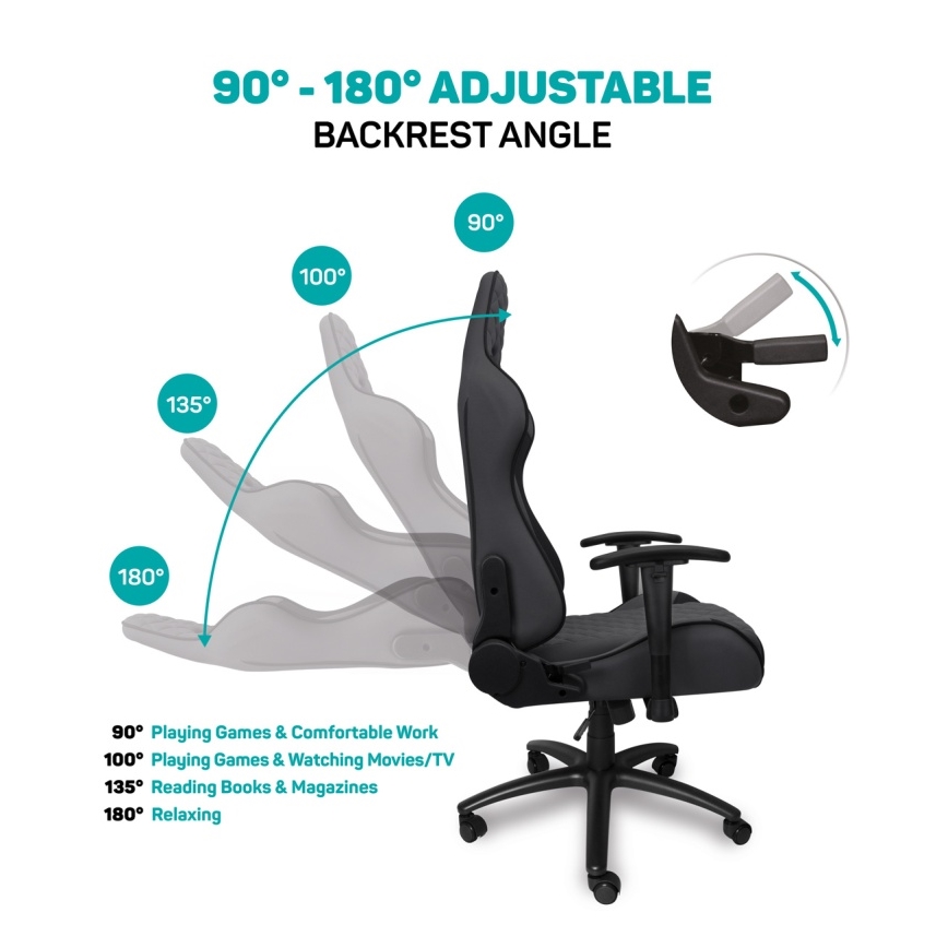 CONNECT IT CGC-1200-GY - Gaming-Stuhl Monaco Pro Grau/Schwarz