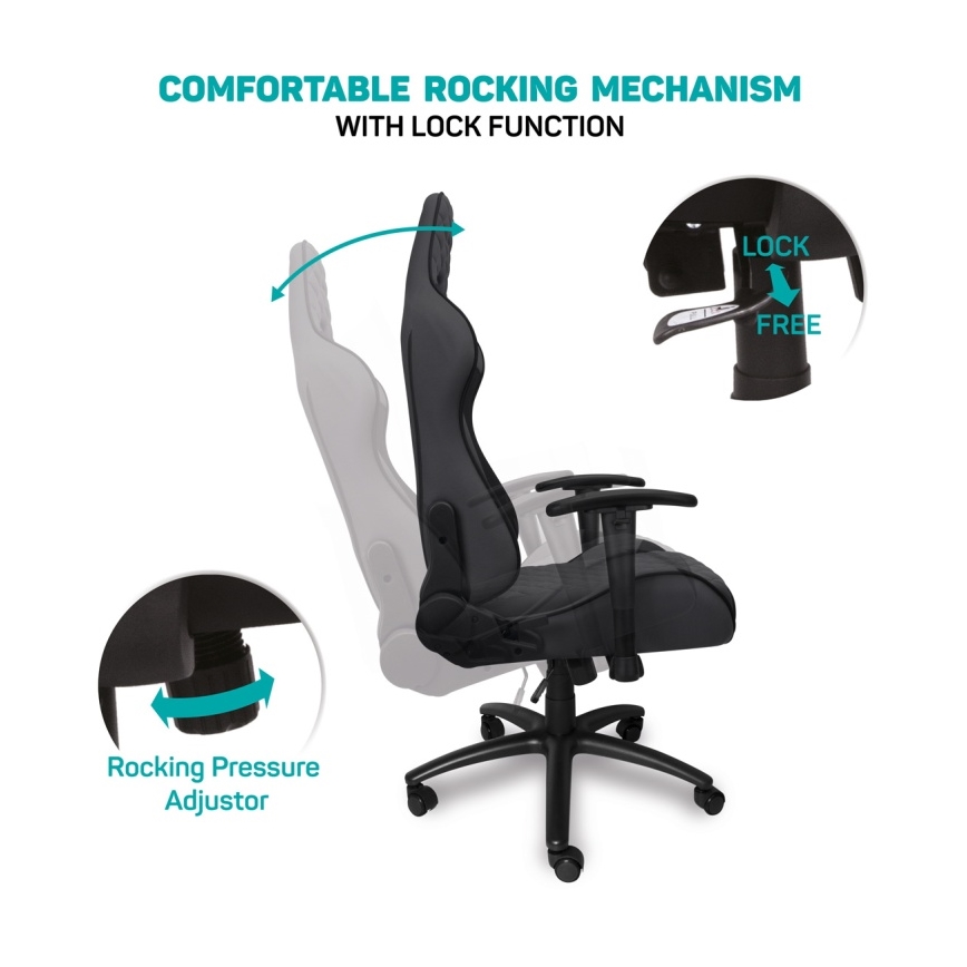 CONNECT IT CGC-1200-GY - Gaming-Stuhl Monaco Pro Grau/Schwarz