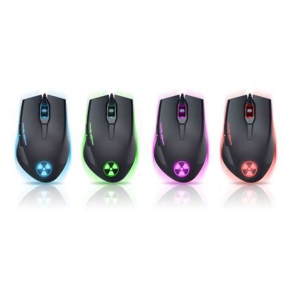 CONNECT IT CI-1128 - LED Kabelgebundene Gaming-Maus 1000/1200/1600/3200 DPI schwarz