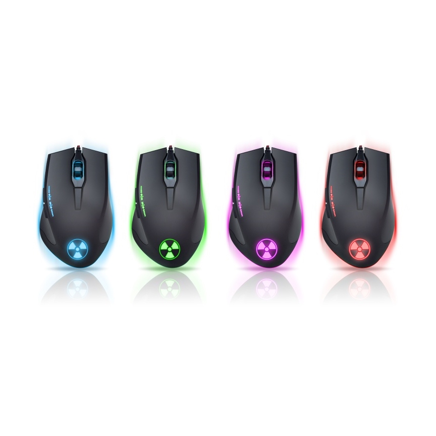 CONNECT IT CI-1128 - LED Kabelgebundene Gaming-Maus 1000/1200/1600/3200 DPI schwarz
