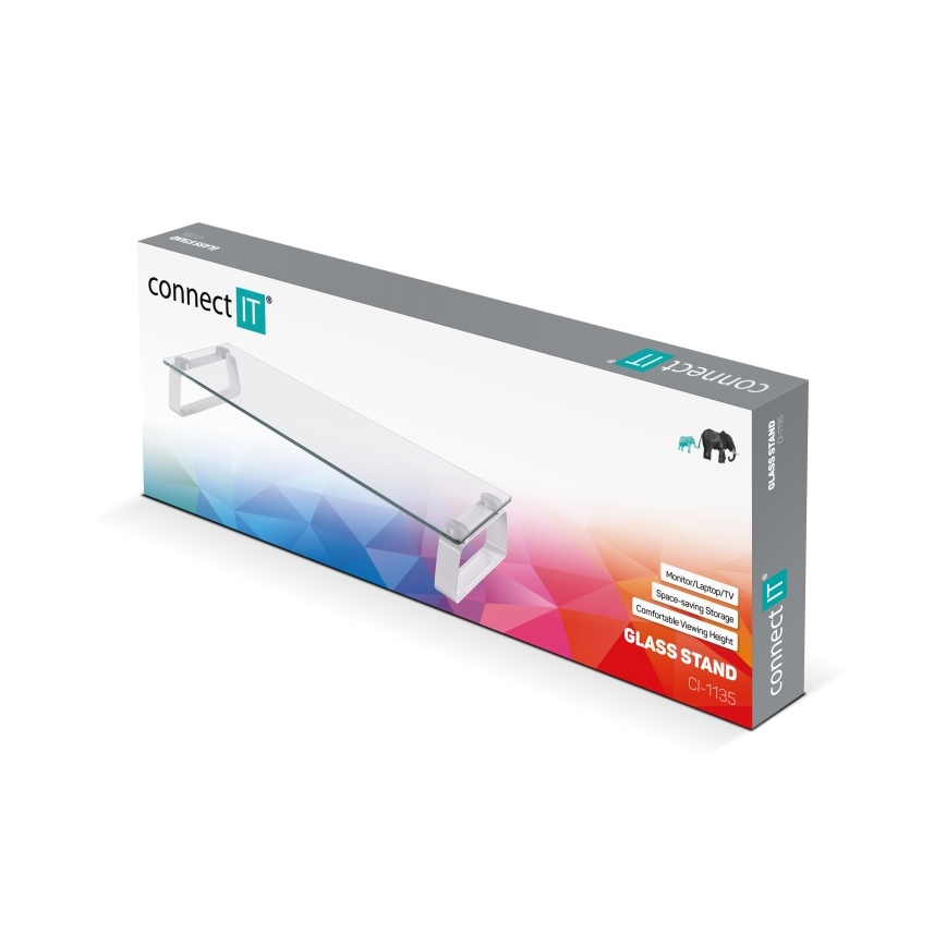 CONNECT IT CI-1135 - Multifunktionale Glasbasis klar/weiß