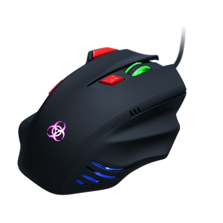 CONNECT IT CI-191 - LED Kabelgebundene Gaming-Maus 800/1600/2400/3200 DPI schwarz