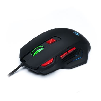 CONNECT IT CI-191 - LED Kabelgebundene Gaming-Maus 800/1600/2400/3200 DPI schwarz