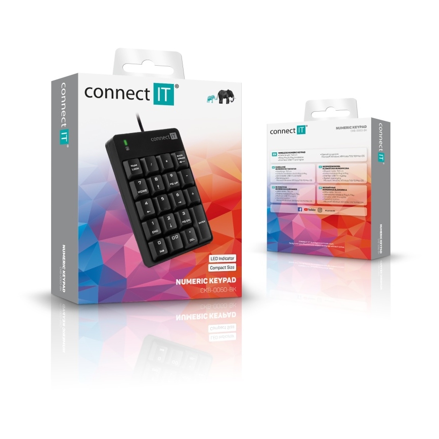 CONNECT IT CKB-0060-BK - Kabelgebundene numerische Tastatur schwarz