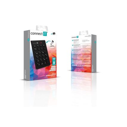 CONNECT IT CKB-0062-BK - Kabellose numerische Tastatur 1xAAA schwarz