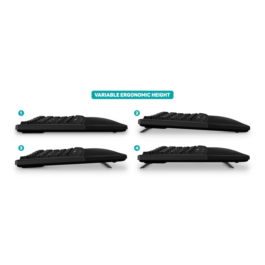 CONNECT IT CKB-2800-CS - Ergonomische kabellose Tastatur mit CZ/SK-Lokalisierung schwarz