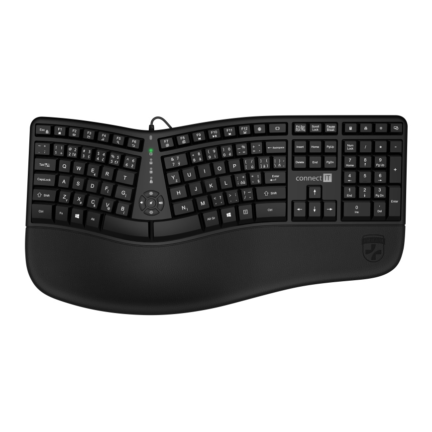 CONNECT IT CKB-2800-CS - Ergonomische kabellose Tastatur mit CZ/SK-Lokalisierung schwarz