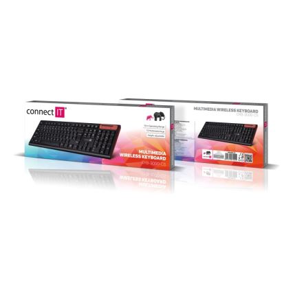 CONNECT IT CKB-3000-CS - Kabellose Multimedia-Tastatur mit CZ/SK-Lokalisierung 2xAAA schwarz