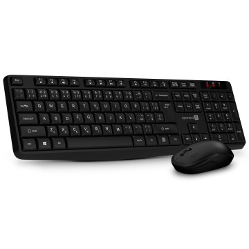 CONNECT IT CKM-4500-CS - Kabellose Tastatur und Maus 1000 DPI mit CZ/SK-Lokalisierung 1xAAA + 1xAA schwarz
