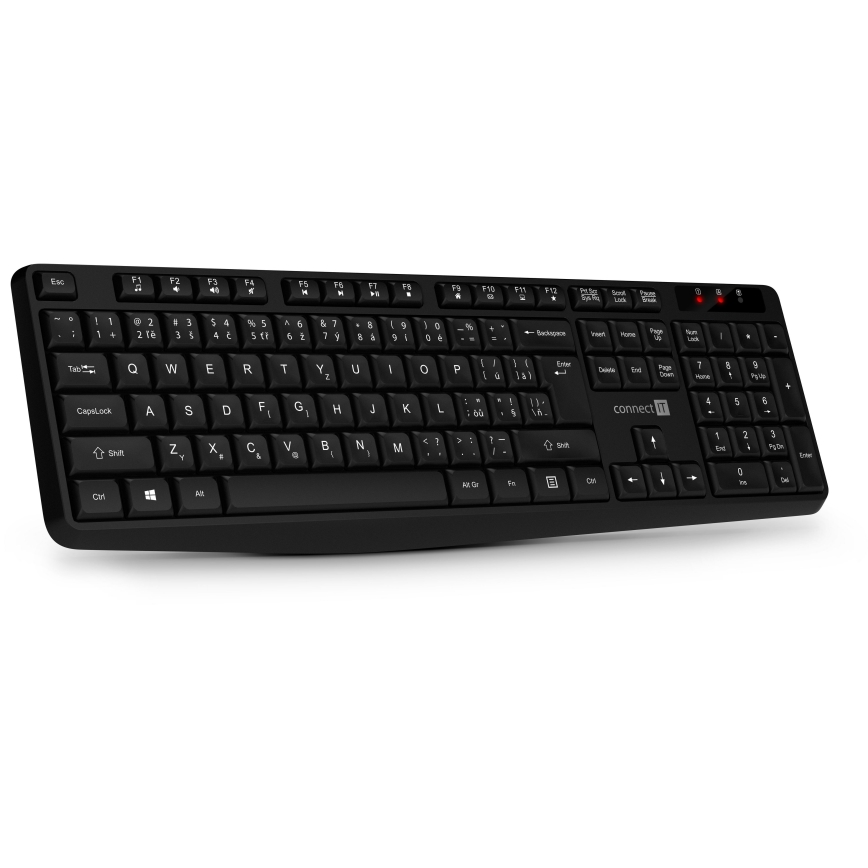CONNECT IT CKM-4500-CS - Kabellose Tastatur und Maus 1000 DPI mit CZ/SK-Lokalisierung 1xAAA + 1xAA schwarz