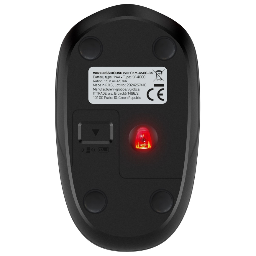 CONNECT IT CKM-4500-CS - Kabellose Tastatur und Maus 1000 DPI mit CZ/SK-Lokalisierung 1xAAA + 1xAA schwarz