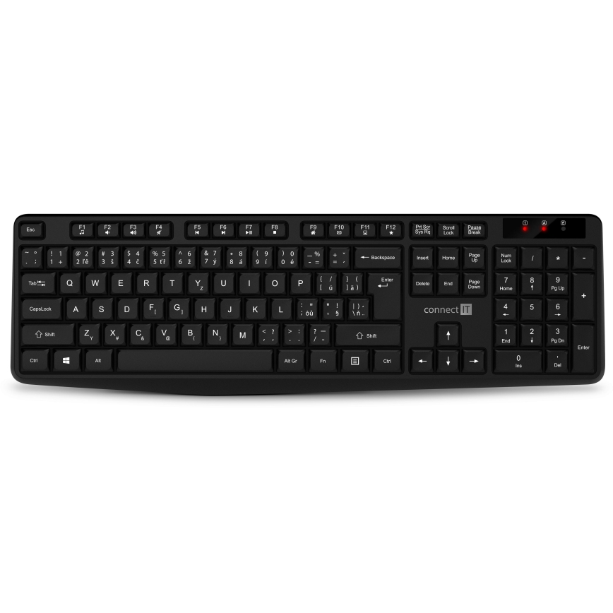 CONNECT IT CKM-4500-CS - Kabellose Tastatur und Maus 1000 DPI mit CZ/SK-Lokalisierung 1xAAA + 1xAA schwarz