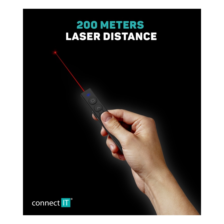 CONNECT IT CLP-2050-BK - Kabelloser Presenter mit Laserpointer 1xAAA