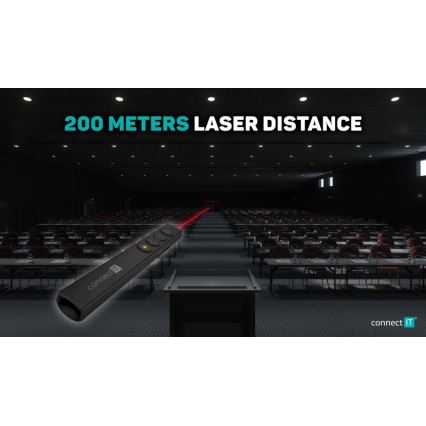 CONNECT IT CLP-2050-BK - Kabelloser Presenter mit Laserpointer 1xAAA